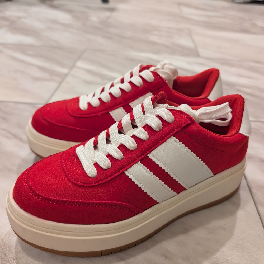 NEW Madden Girl Red and White Sneakers